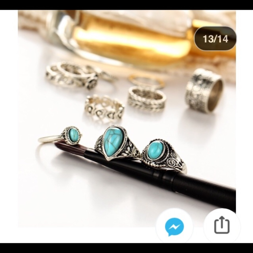 JUST IN! Creative 10PC Geometric Ring Set - Picture 4 of 5